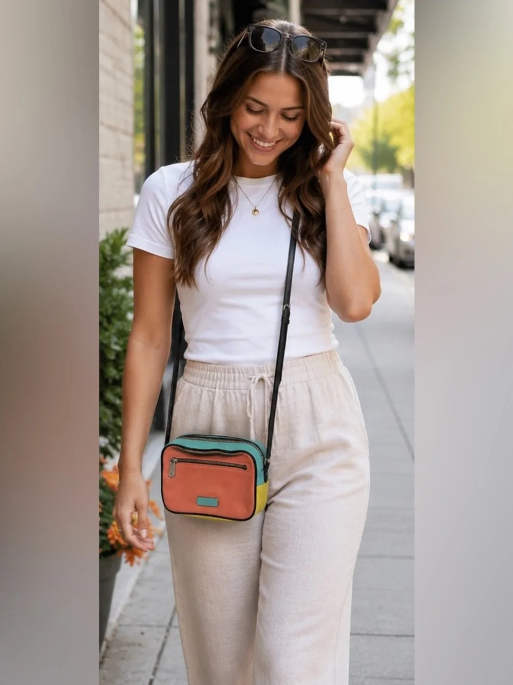 Marc by Marc Jacobs Colorblock Crossbody Bag - Coral, Teal & Yellow